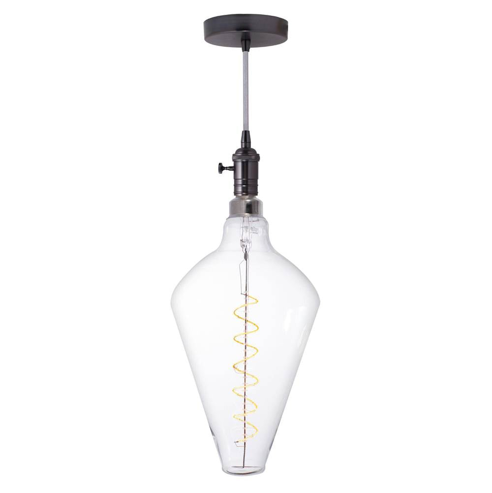 Bulbrite 810166  4w Led Diamond Shaped Grand 2200k Filament W/ Gunmetal Black Pendant With Silver String Image 1