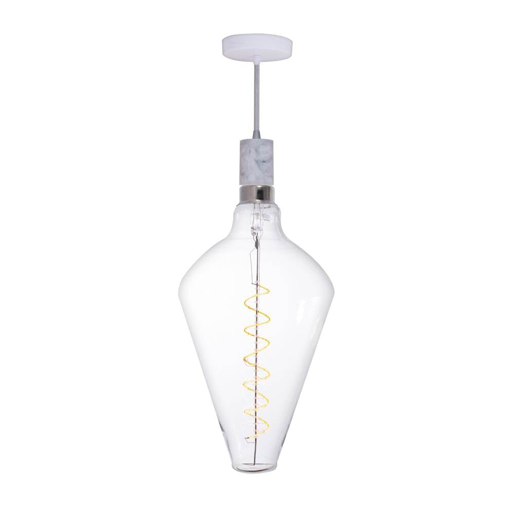 Bulbrite 810175  4w Led Diamond Shaped Grand 2200k Filament W/ White Marble Pendant With White String Image 1