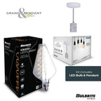 Bulbrite  4w Led Diamond Shaped Grand 2200k Filament W/ White Marble Pendant With White String