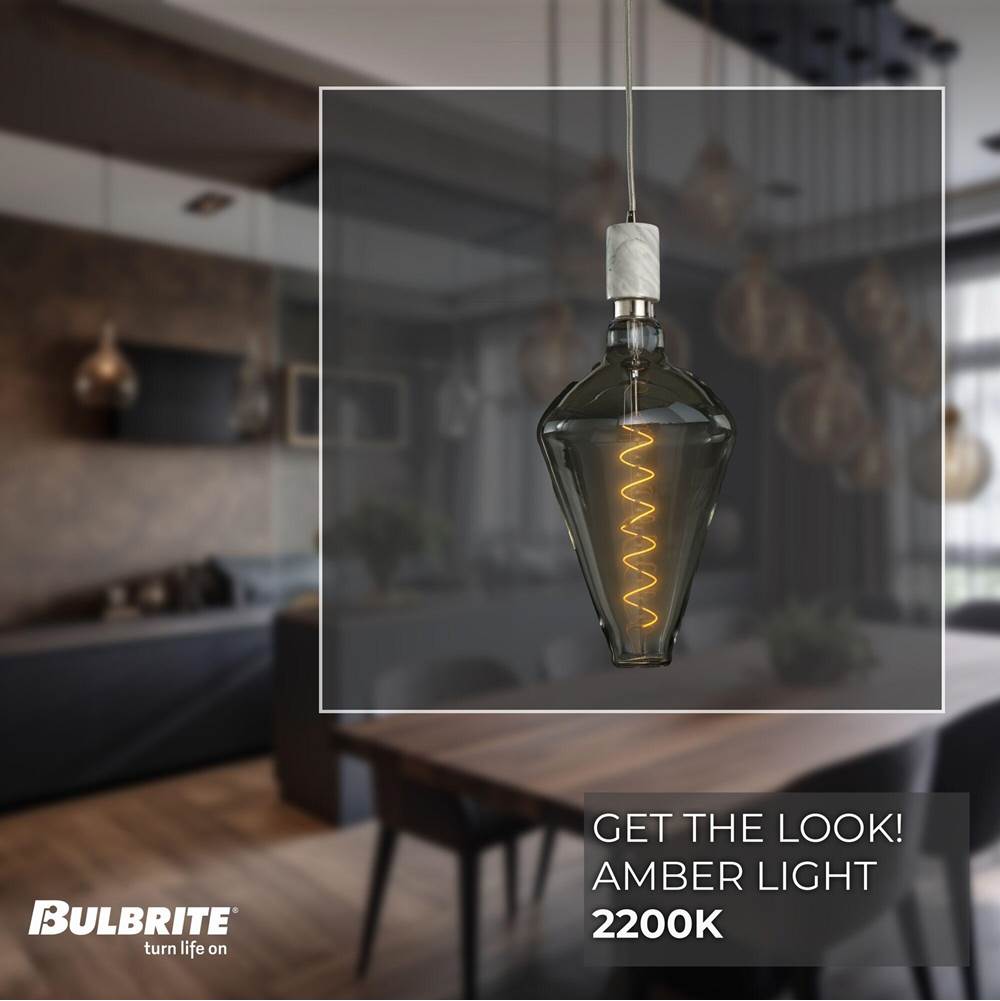 Bulbrite 810175  4w Led Diamond Shaped Grand 2200k Filament W/ White Marble Pendant With White String Image 2