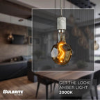 Bulbrite 810177  4w Led Jewel Natural Shaped Grand 2200k Filament W/ White Marble Pendant With White String Image 2