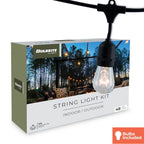 Bulbrite  48' String Light 15 Sockets 36 Spacing E26 Black Kit - W/11w S14 Clear Lamps