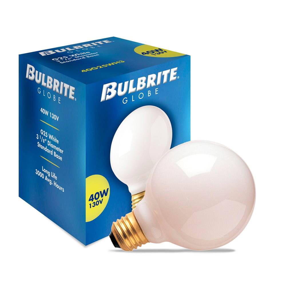 Bulbrite  40w G25 Globe White E26 130v