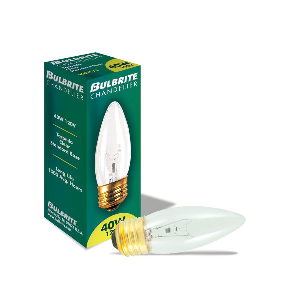 Bulbrite  40w B10 Torpedo Clear E26 120v