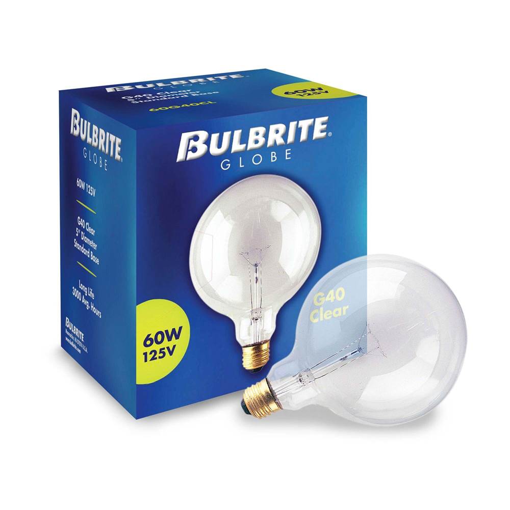 Bulbrite  60w G40 Globe Clear E26 125v