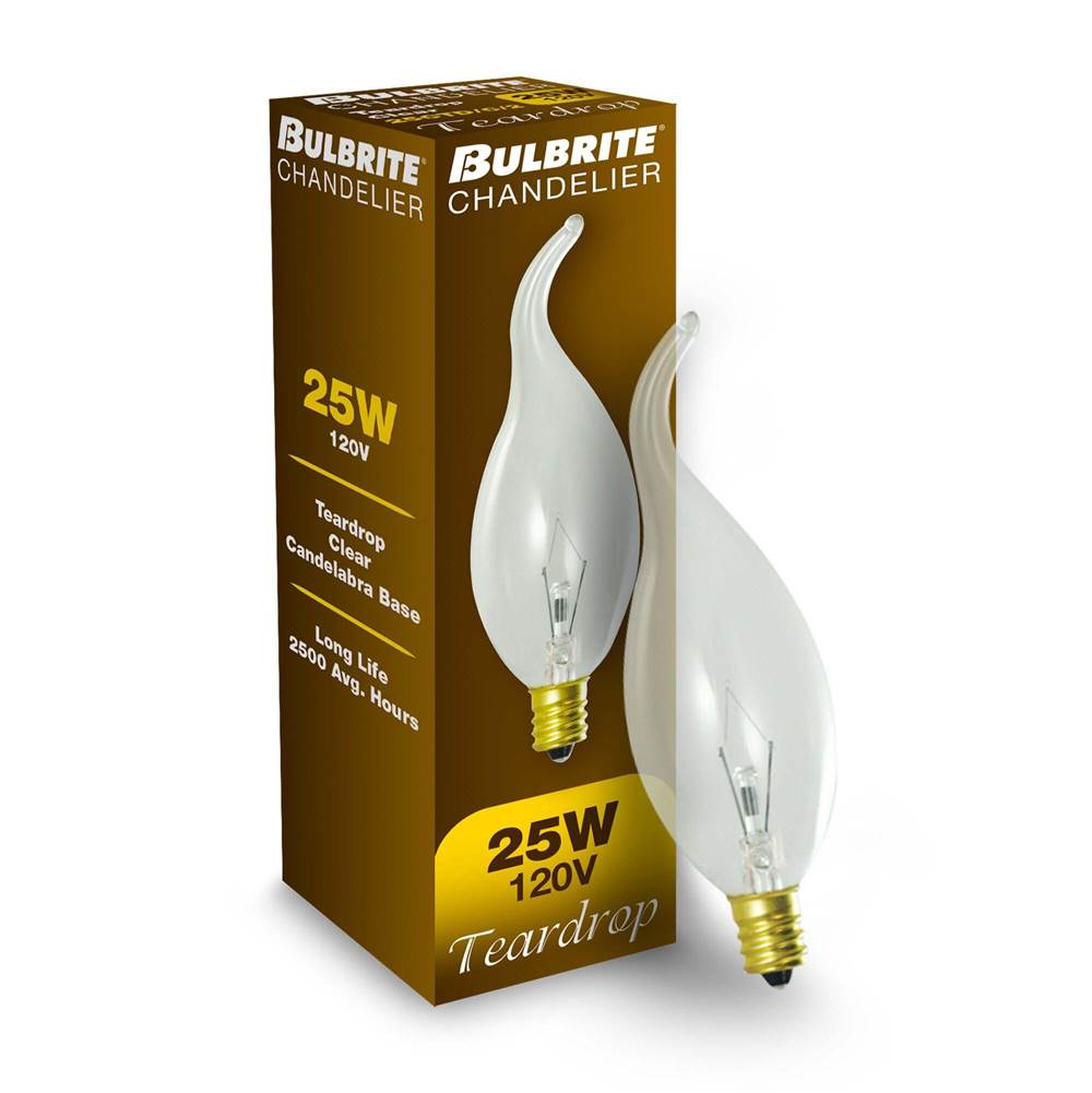 Bulbrite  25w Ca11 Tear Drop Clear E12 120v