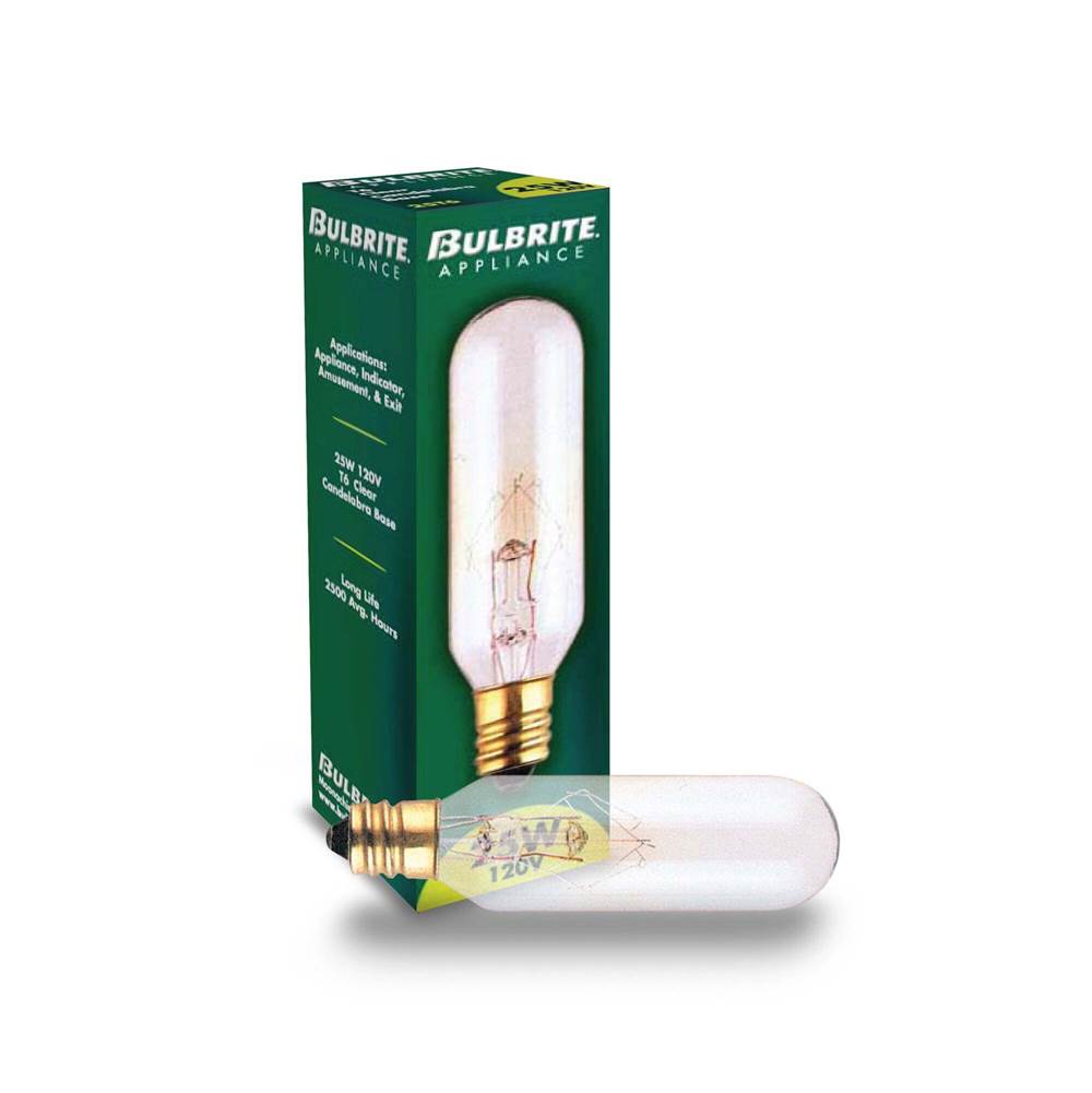 Bulbrite  25w T6 Tubular Clear E12 120v