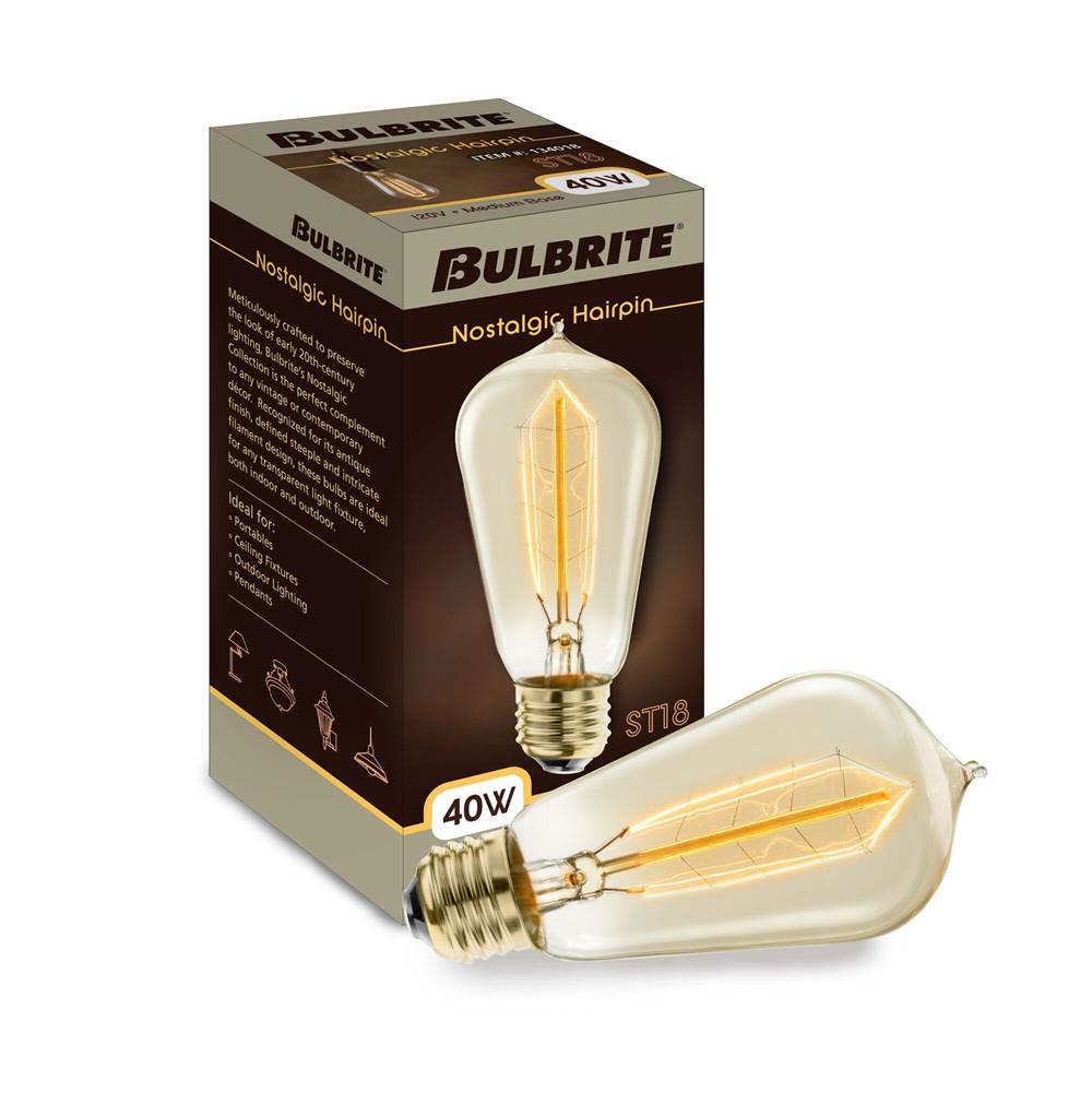 Bulbrite  40w St18 Nostalgic Hairpin E26 120v
