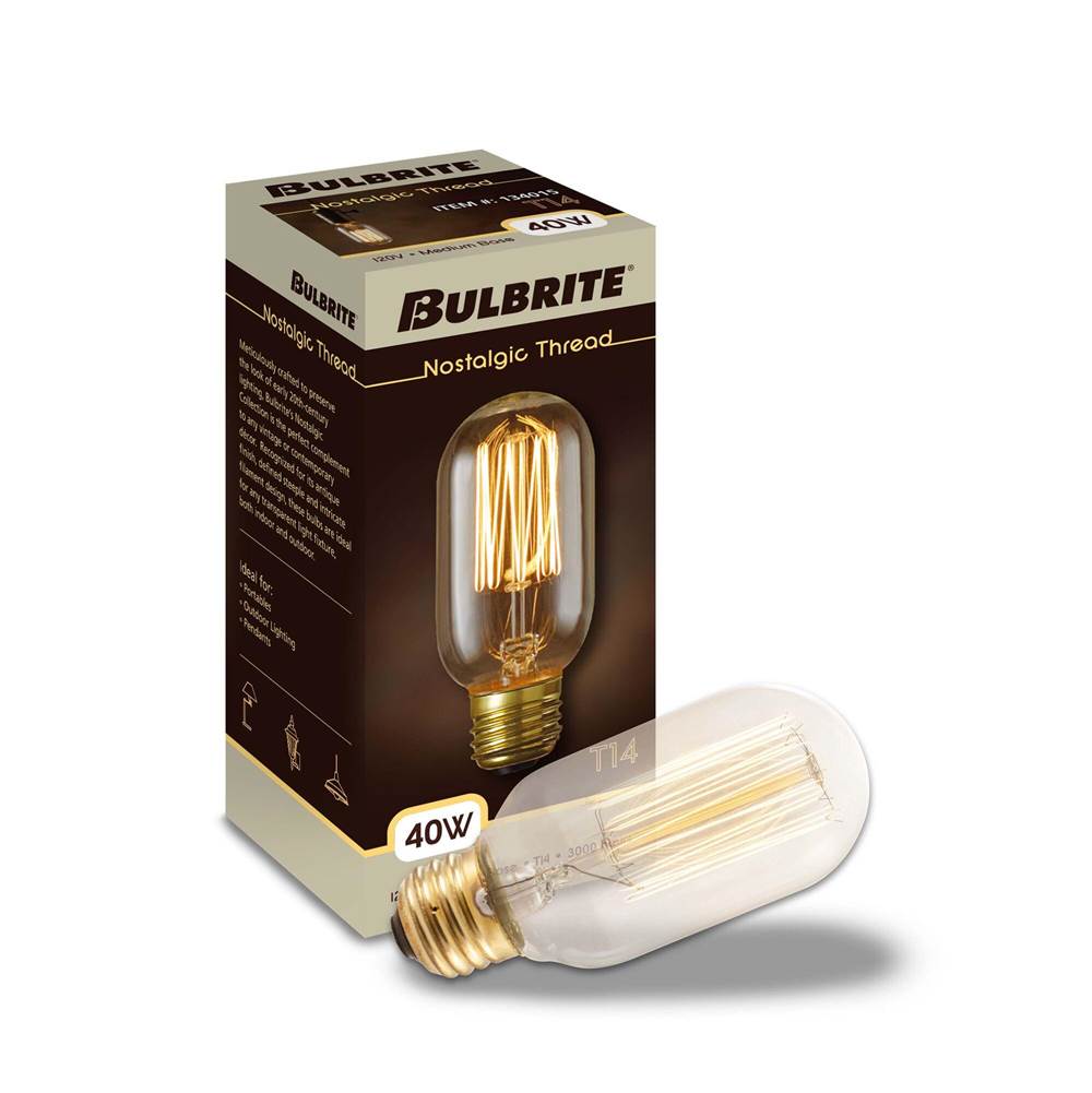 Bulbrite  40w T14 Nostalgic Thread E26 120v