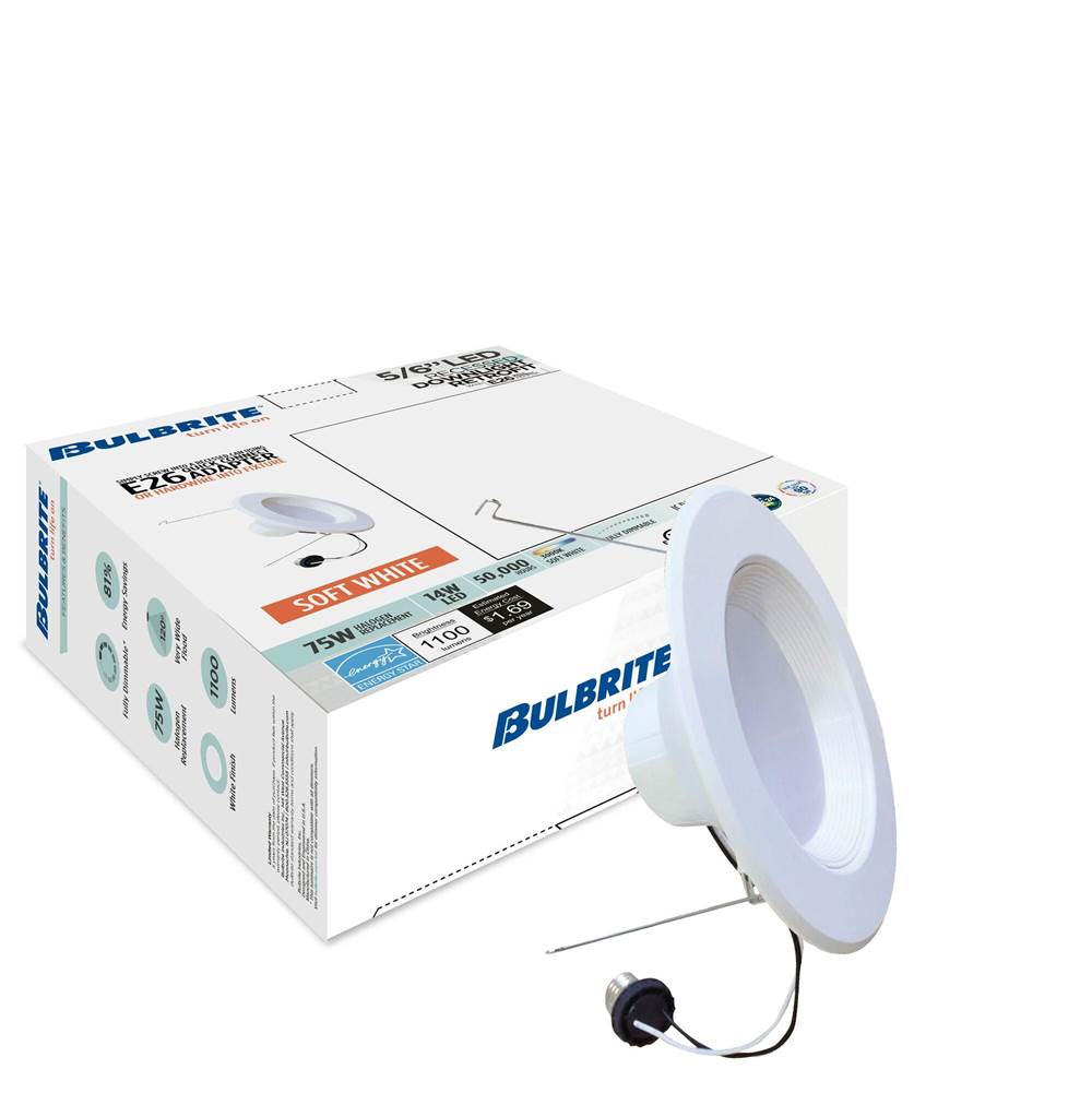 Bulbrite  14w Led 5/6'' Downlight Retrofit 3000k White Round Dimmable Ja8 120v