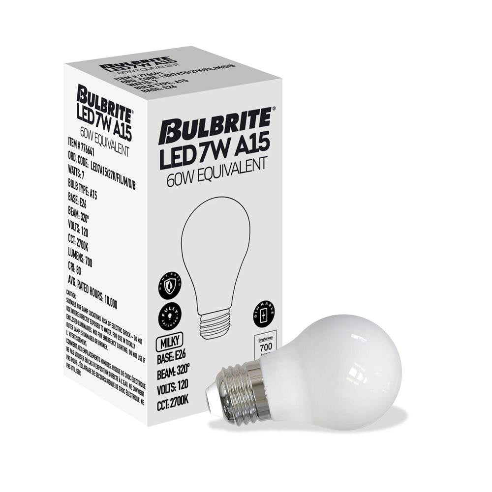 Bulbrite  7w Led A15 2700k Filament Milky E26 Dim