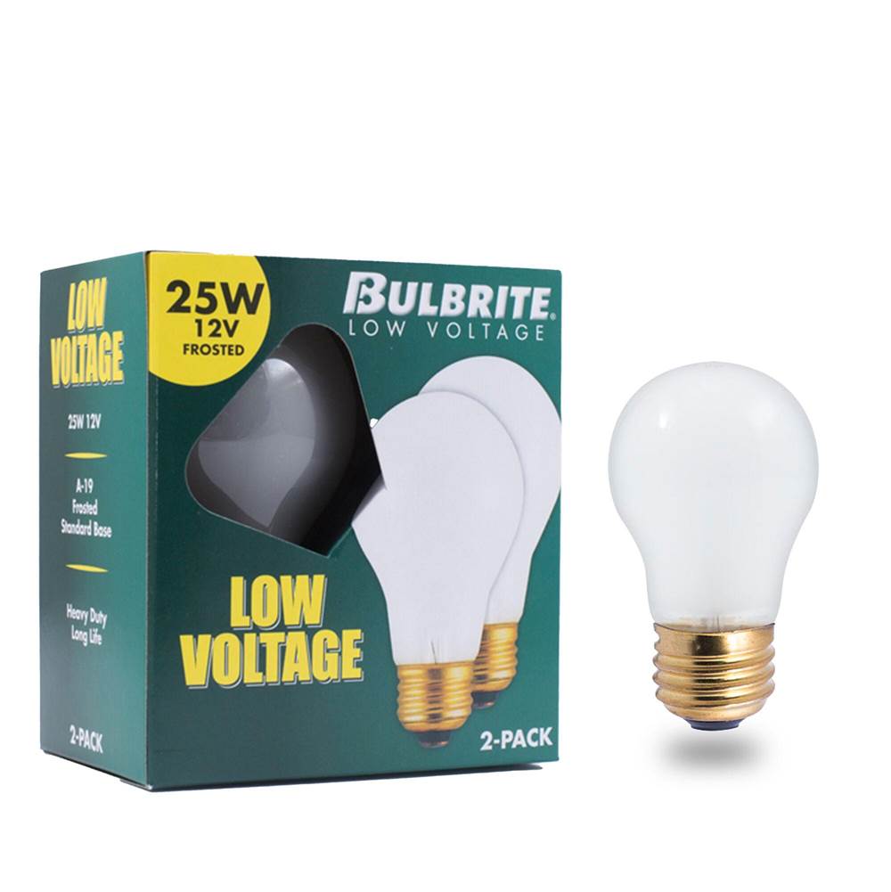 Bulbrite  25w A19 Frost E26 12v 2pk