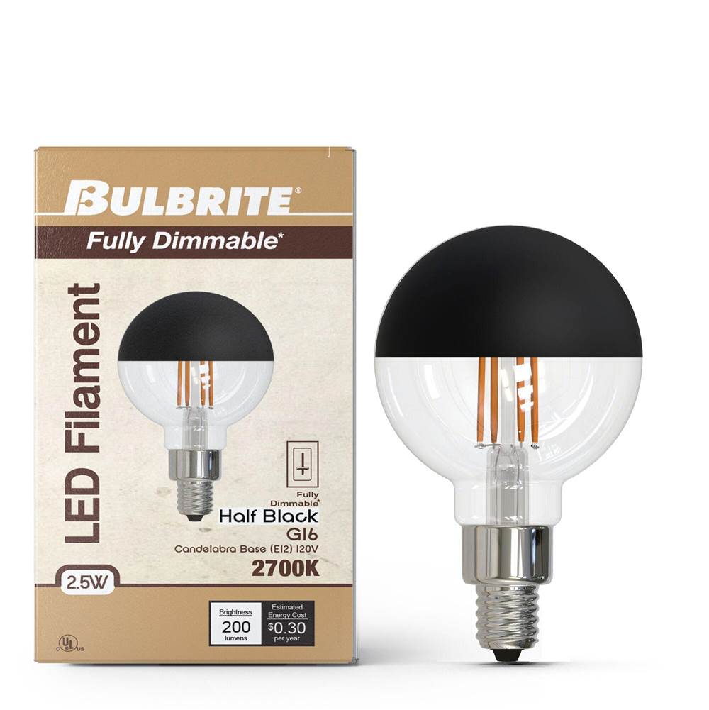 Bulbrite  5w Led G25 2700k Filament Half Black Fully Compatible Dimming