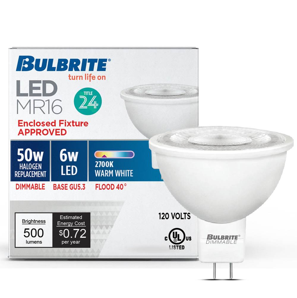 Bulbrite 771085  6w Led Mr16 2700k Flood Dimmable 90cri 12v Image 1