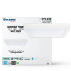 Bulbrite  20w Led 9'' Flush Mount White Square Dimmable Ja8 2700k 120v