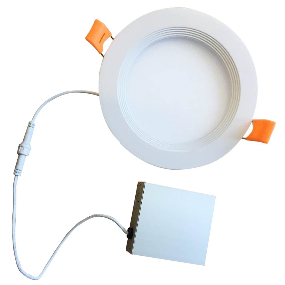 Bulbrite  18w Led 8'' Recessed Downlight W/ Metal Jbox And Baffle White Round Dimmable 90cri 3000k 120v