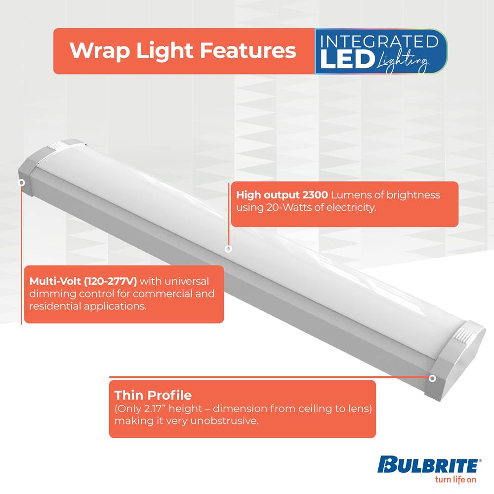 Bulbrite 773501  20w Led 2ft Wrap Light 5 Cct Dimmable Ja8 Image 2