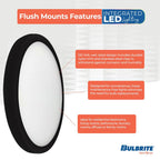 Bulbrite 773605  14w Led 7in Flush Mount 3000k Black Dimmable Ja8 Image 2