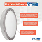Bulbrite 773606  14w Led 7in Flush Mount 3000k Nickel Dimmable Ja8 Image 2