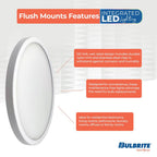 Bulbrite 773607  14w Led 7in Flush Mount 5cct White Dimmable Ja8 Image 2