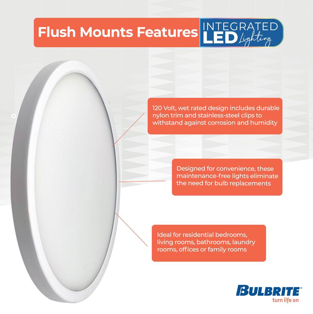 Bulbrite 773608  17w Led 9in Flush Mount 3000k White Dimmable Ja8 Image 2