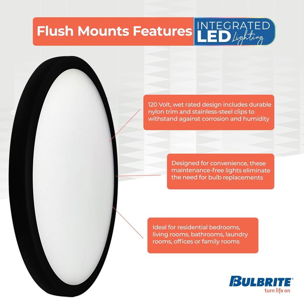 Bulbrite 773609  17w Led 9in Flush Mount 3000k Black Dimmable Ja8 Image 2