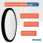 Bulbrite 773609  17w Led 9in Flush Mount 3000k Black Dimmable Ja8 Image 2