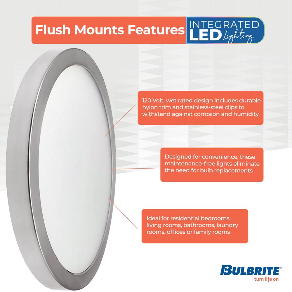 Bulbrite 773610  17w Led 9in Flush Mount 3000k Nickel Dimmable Ja8 Image 2
