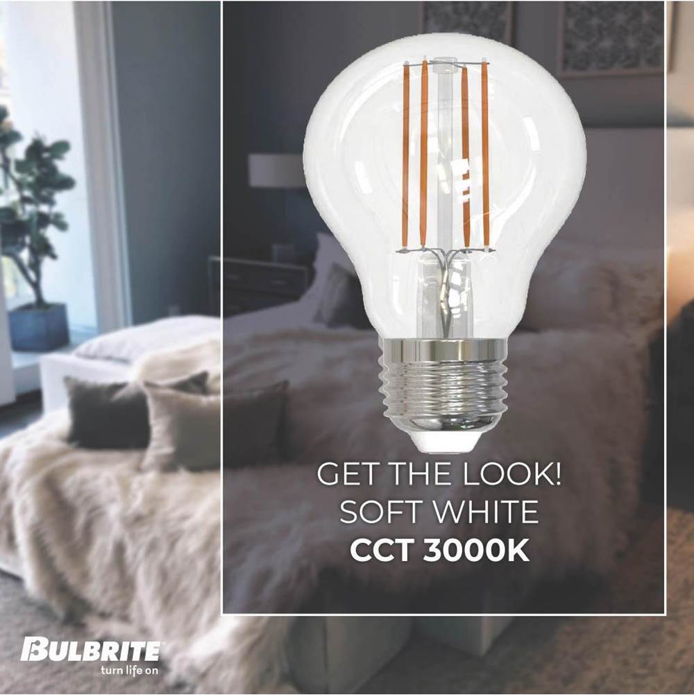 Bulbrite  7w Led A19 3000k Filament E26 Dim