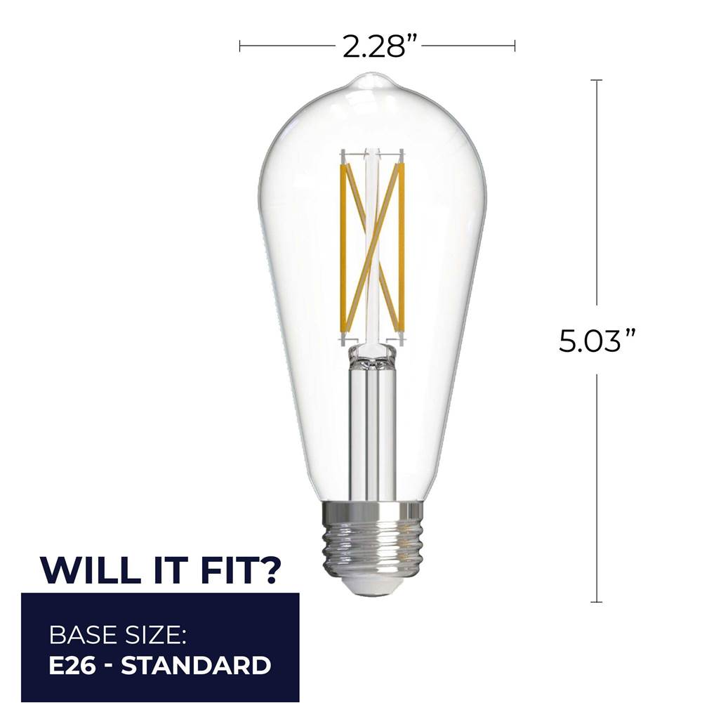 Bulbrite 776243  7w Led St18 3000k Filament E26 Dim - 4pk Image 2