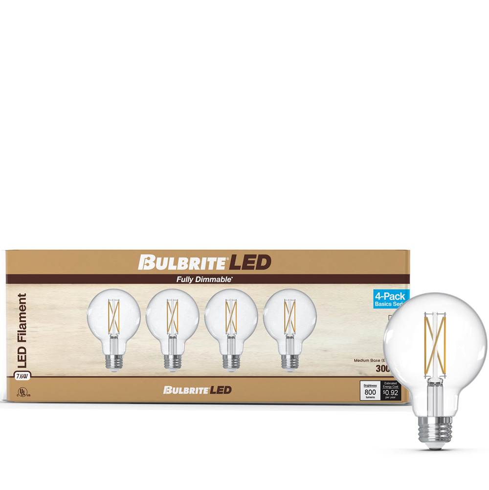 Bulbrite  7w Led G25 3000k Filament E26 Dim - 4pk