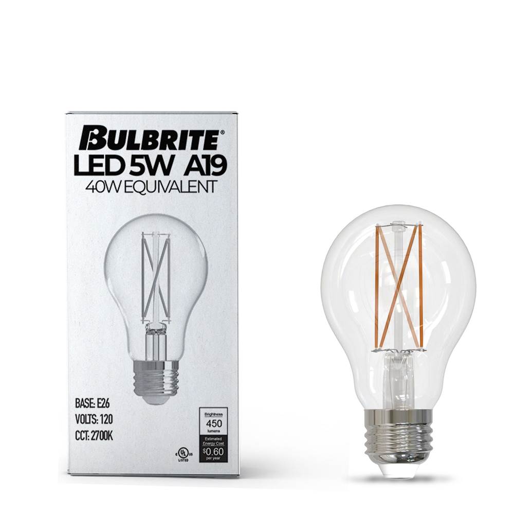 Bulbrite  5w Led A19 2700k Filament E26 Dim