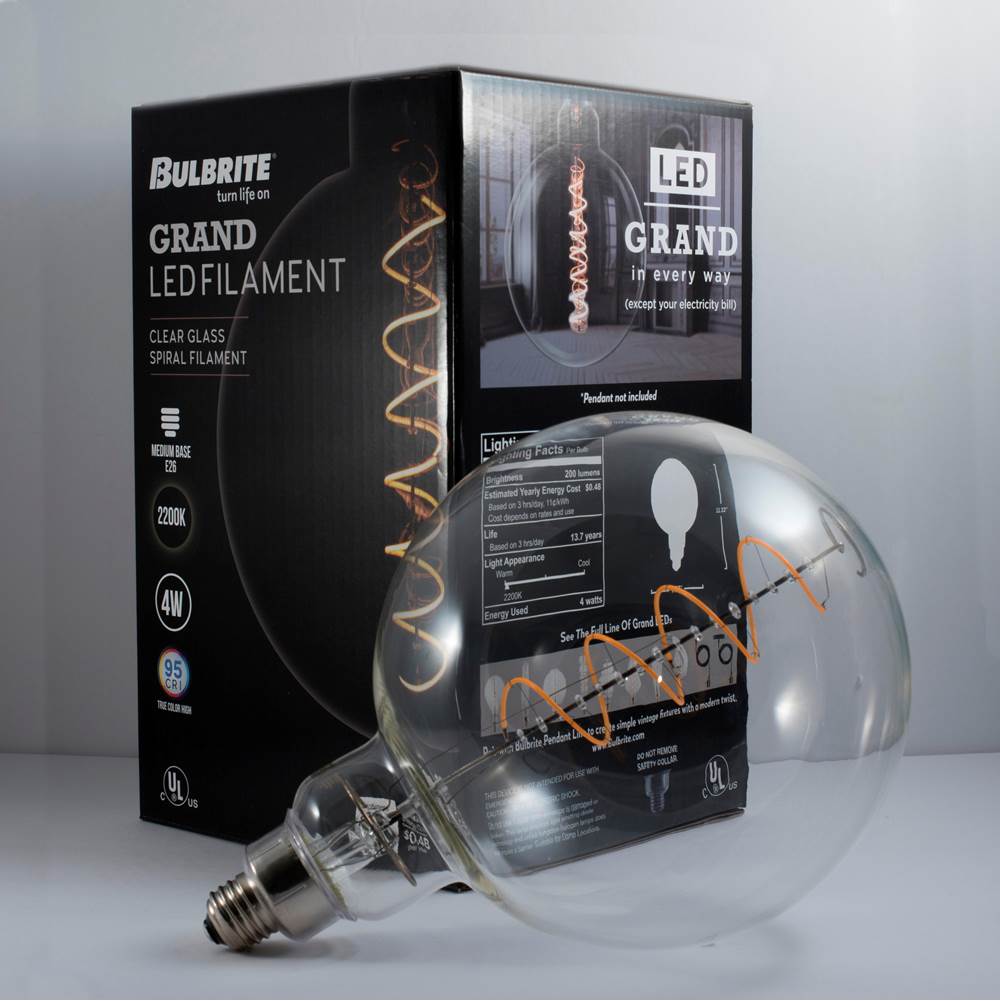 Bulbrite  4w Led Globe Shaped Grand 2200 Filament