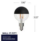Bulbrite 776834  2.5w Led G16 2700k Filament Half Black E12 Fully Compatible Dimming Image 5