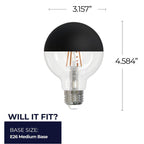 Bulbrite 776835  5w Led G25 2700k Filament Half Black Fully Compatible Dimming Image 5
