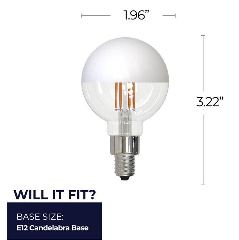 Bulbrite 776838  2.5w Led G16 2700k Filament Half White E12 Fully Compatible Dimming Image 5