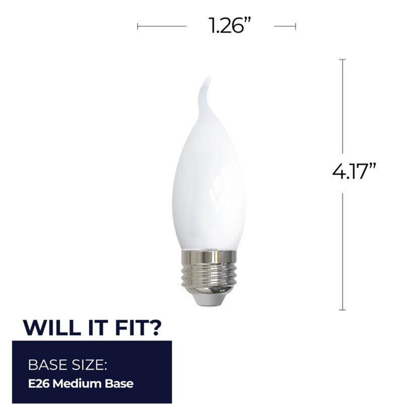 Bulbrite 776972  5w Led Ca10 3000k Filament E26 Milky Fully Compatible Dimming Image 4