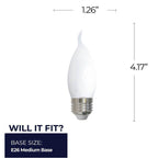 Bulbrite 776972  5w Led Ca10 3000k Filament E26 Milky Fully Compatible Dimming Image 4