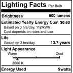 Bulbrite 776972  5w Led Ca10 3000k Filament E26 Milky Fully Compatible Dimming Image 3