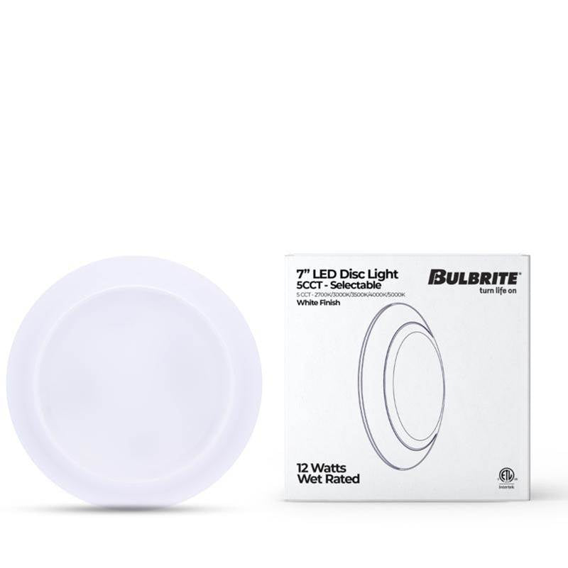 Bulbrite  12w Led 7'' Round Disc Light 5cct White