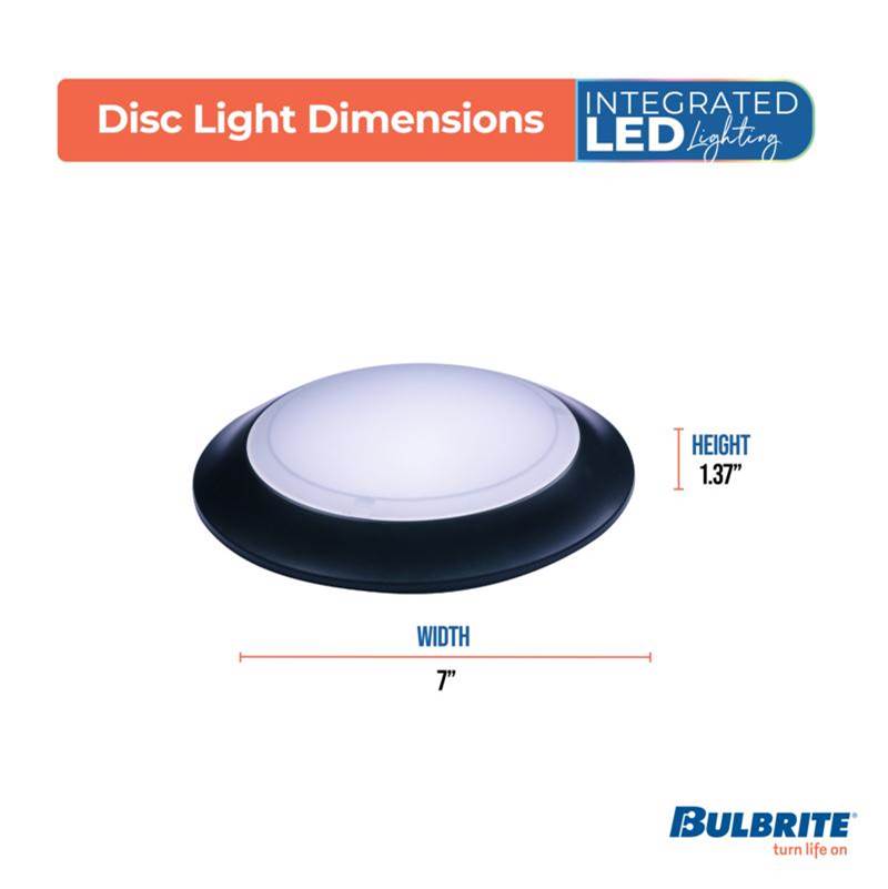 Bulbrite 773287 Black 12w Led 7'' Round Disc Light 3000k Black Image 4