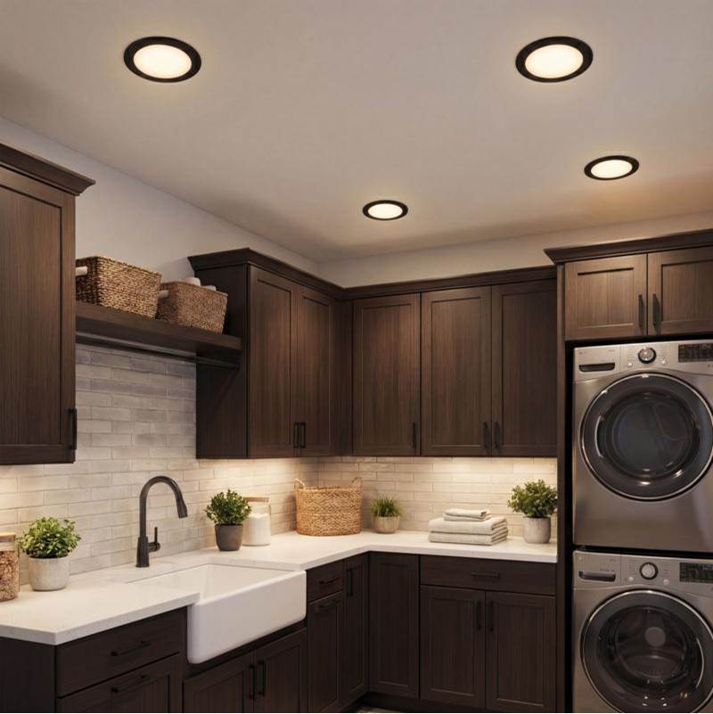 Bulbrite 773287 Black 12w Led 7'' Round Disc Light 3000k Black Image 2