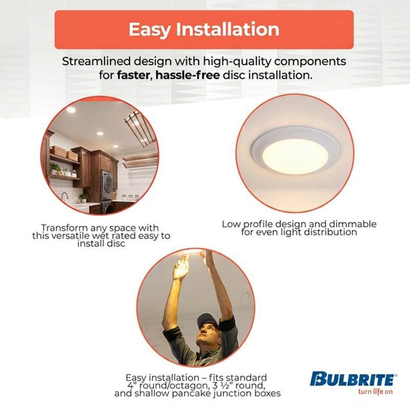 Bulbrite 773287 Black 12w Led 7'' Round Disc Light 3000k Black Image 5