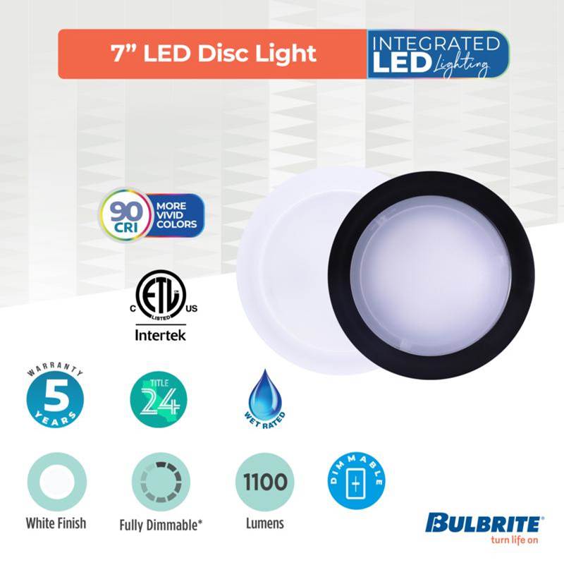 Bulbrite 773287 Black 12w Led 7'' Round Disc Light 3000k Black Image 8