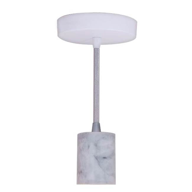 Bulbrite 810092 White Pend Dir Wire Nat Marble Socket White-silv Cord Image 1