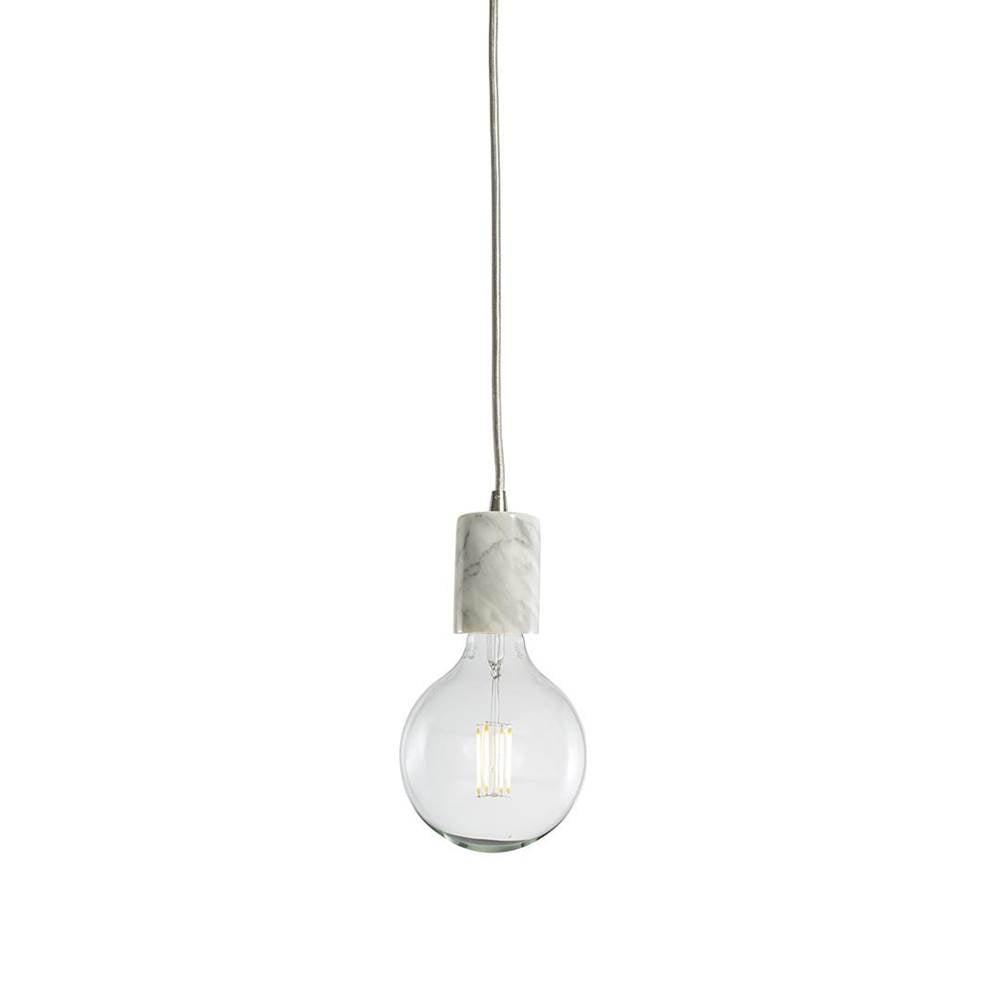 Bulbrite  Natural Marble White Pendant W/ 8.5w Led G40 2700k Filament E26 Fully Compatible Dimming