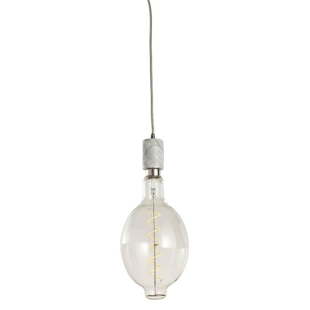 Bulbrite  4w Led Bt Shaped Grand 2200k Filament W/ Natural White Marble Pendant