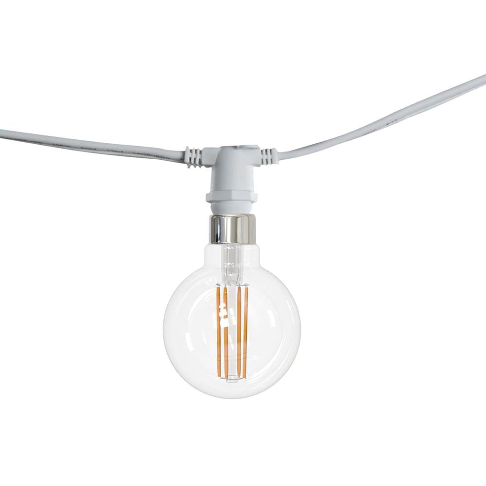 Bulbrite  Dimmable String Light - White - Bulbs Included: 4w G16 Led (15 Pcs) E12 Base 2700 120 Volt Led Lamp