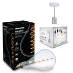 Bulbrite  4w Led Pear Shaped Grand 2200k Filament W/ White Marble Pendant With White String