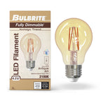 Bulbrite  4.5w Led A19 2100k Filament Nostalgic E26 Fully Compatible Dimming